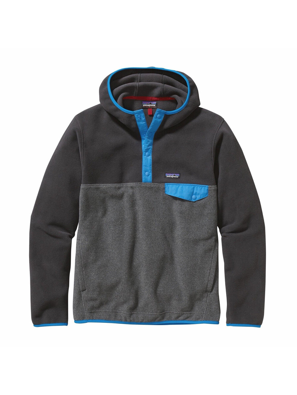 Patagonia Synchilla Fleece Snap-T Hooded Pullover Hoodie Men's L Gray Blue
